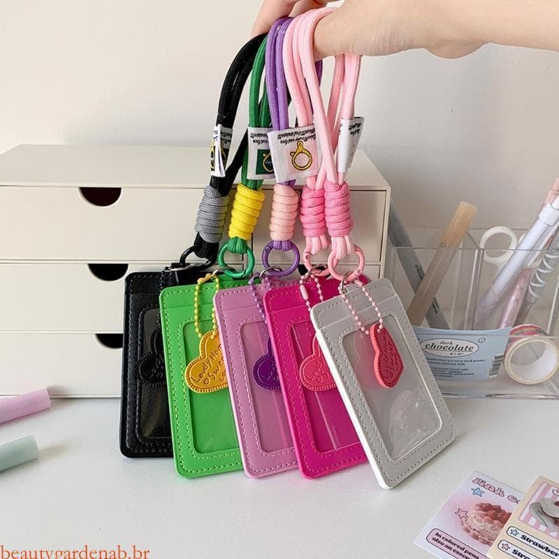 Porta-cartões de Foto Colorido Candy Beautygardenab Adequado para Chaveiro de Ônibus Estojo de Cartão de Crédito 8DOU