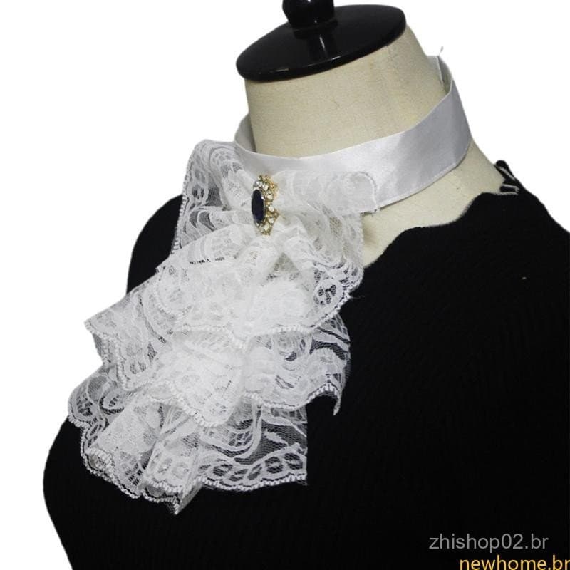 Novas Exclusivos Colar Jabot Bowknot Acessórios Punk Vitoriano Plissado