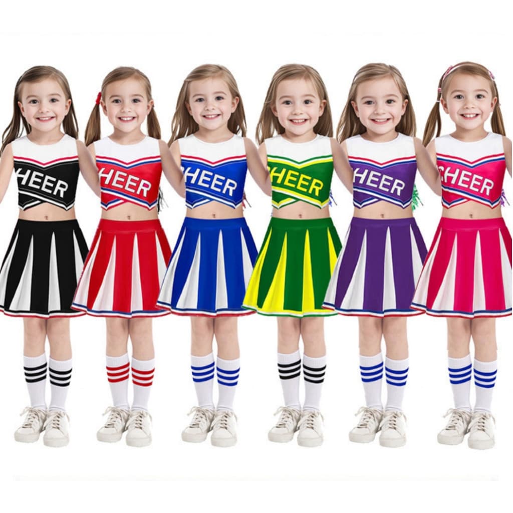 Uniforme de torcida infantil, traje de performance de jogo para líderes de torcida SHBJ