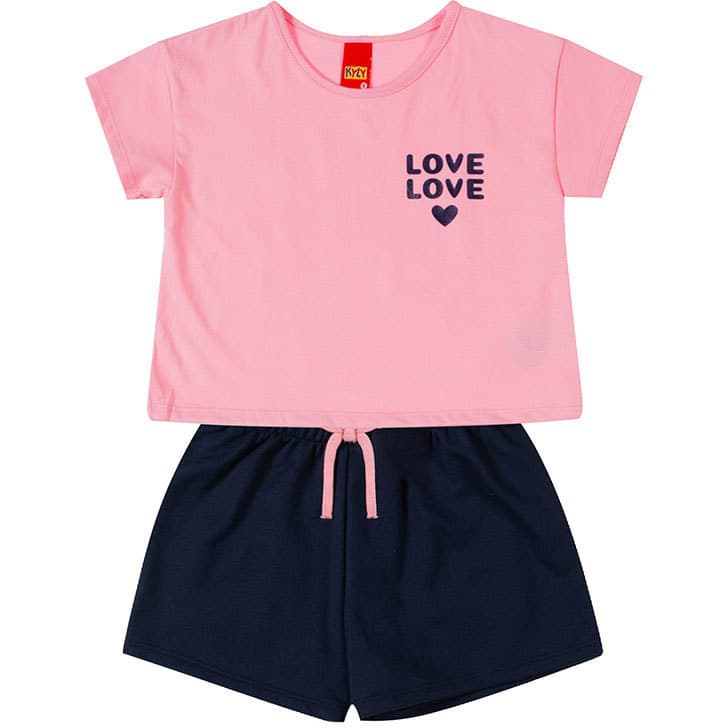 Conjunto Kyly Menina - Love e Love -Baby Pink
