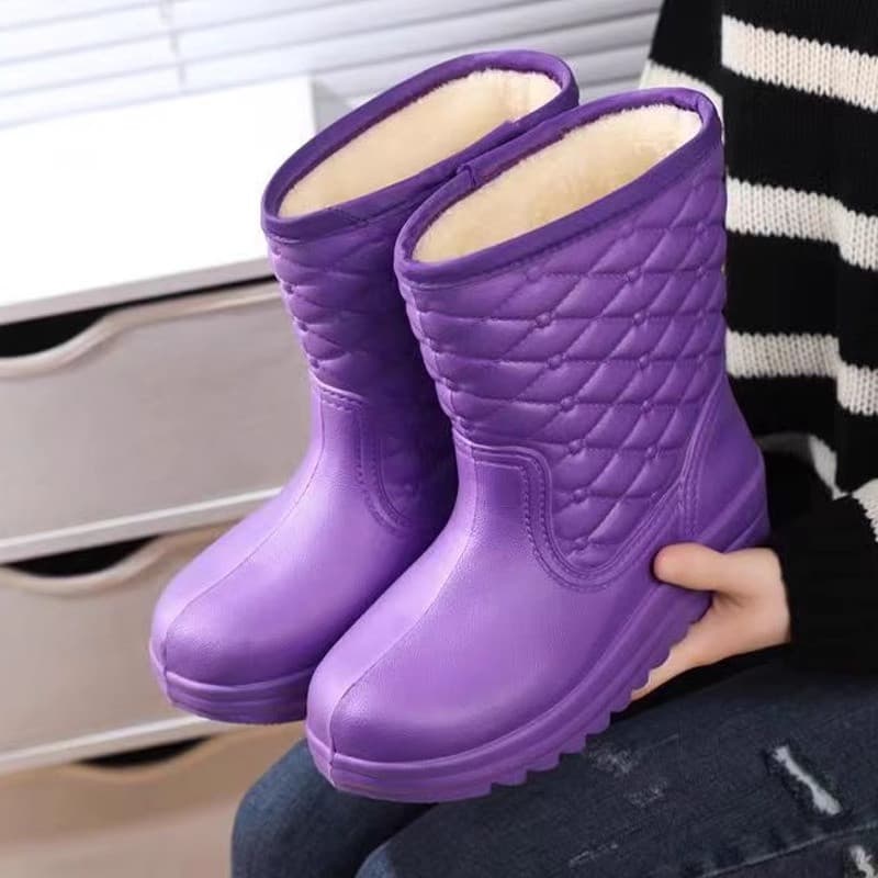 Eva algodão sapatos de água forro de lã botas de chuva inverno das mulheres dos homens lavagem de carro neve Anti-desliz