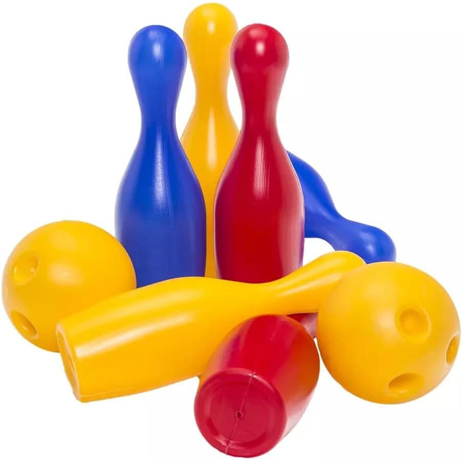 Jogo de Boliche Infantil Colorido 6 Pinos + Bola Brinquedo Educativo Criança Coordenação Motora