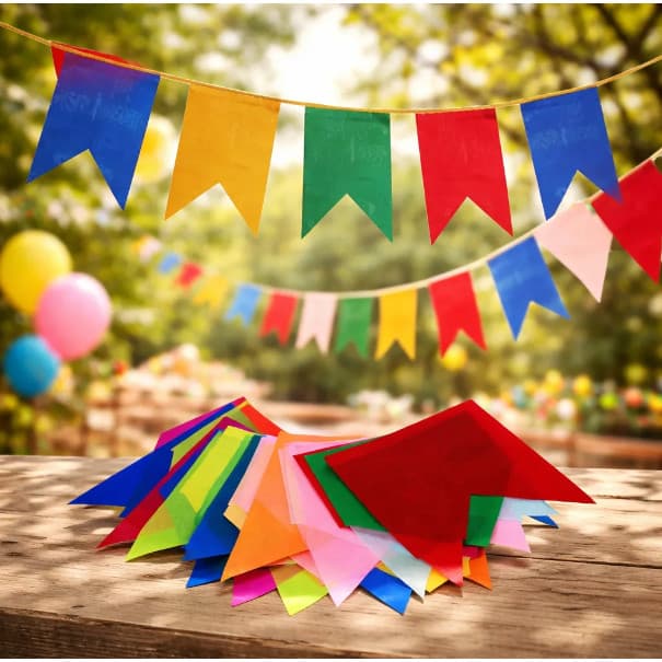 100 Metros Bandeirinhas Papel Seda Festa Junina Decoração