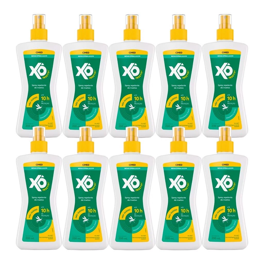 Kit 10 Unidades Repelente Xô Inseto Spray Cimed 200ml - Proteção Máxima Por Até 10 Horas