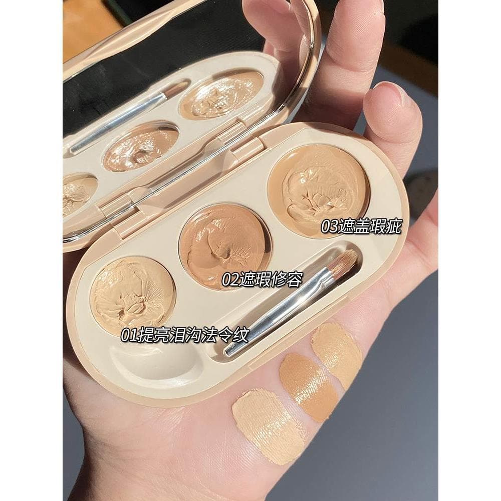 Novo corretivo de três cores masculino feminino cobrir manchas rosto olheiras marcas de Acne pele seca de longa duração
