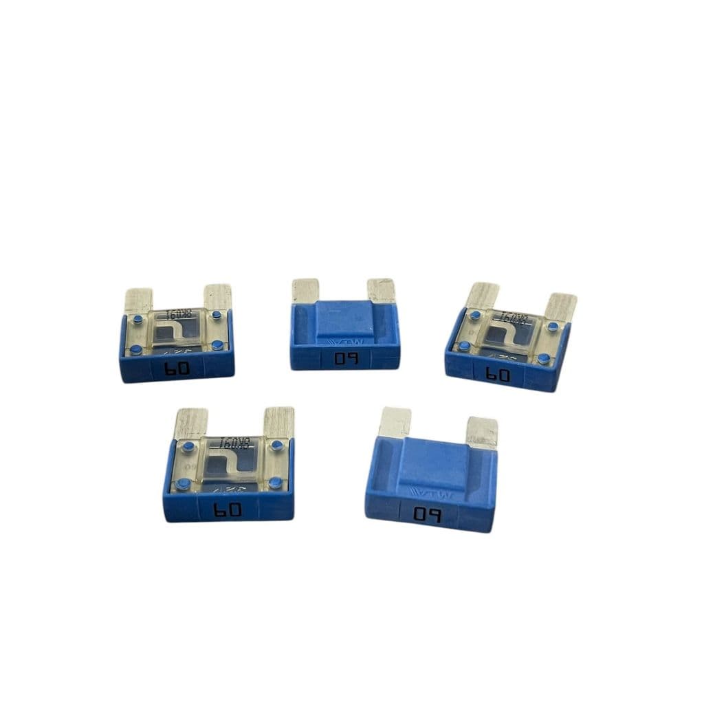 Kit 5 Fusível Maxival 60A 32V Azul MTA Proteção Módulo Som