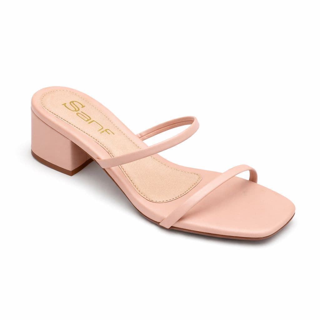 Tamanco Sanf Sandália Feminino Salto 4cm Quadrado Confortável Elegante Macia Leve Casual Básico Dia