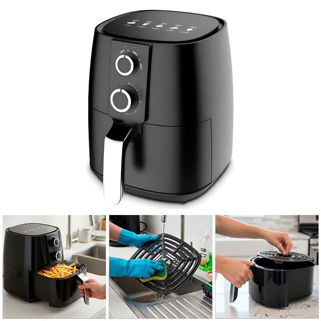 Air Fryer 3,8L 1550w Fritadeira Sem Óleo Atiaderente Com Controle de Temperatura E Timer Nakasaki 220v