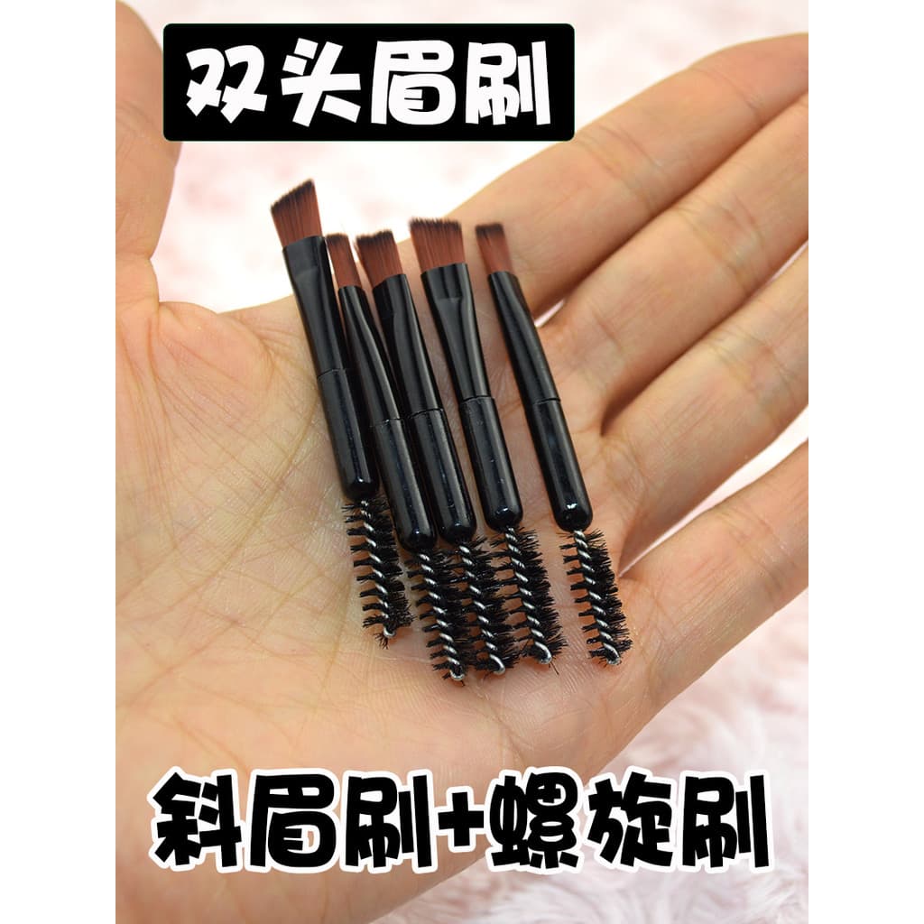 [12/24 Pcs] Pincel de sobrancelha de duas cabeças Pincel de sobrancelha oblíquo + pente espiral Ferramenta de pincel de
