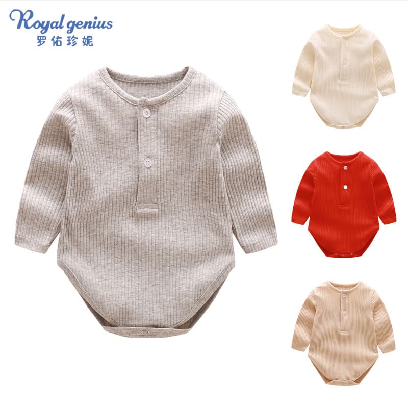 Bebê recém-nascido menino roupas primavera outono puro algodão de manga comprida bebê menina macacão de uma peça Bottomi