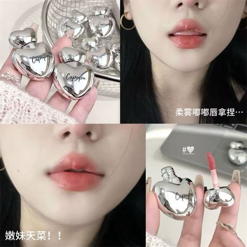 Ins estilo ins ~ amor lábio esmalte lama fosco cor renderização copo antiaderente puro desejo ins estilo coreano batom P