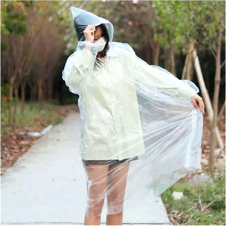 🌧️ Capa de Chuva Descartável com Capuz! Multicor, Impermeável e Perfeita para Viagens!