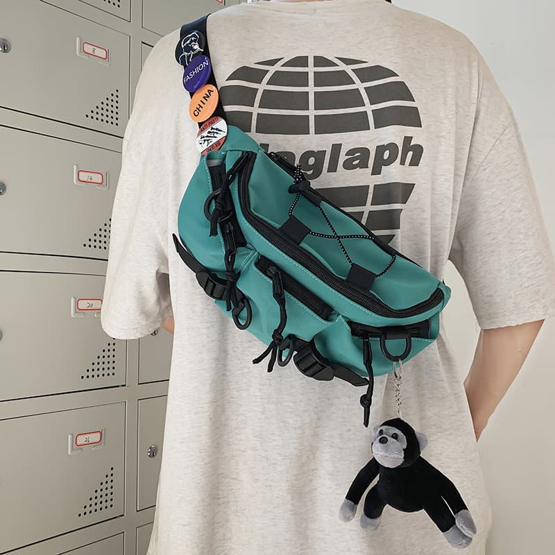 Saco de peito masculino ins funcional Street Wear saco do mensageiro masculino esportes pequena bolsa de ombro ferrament