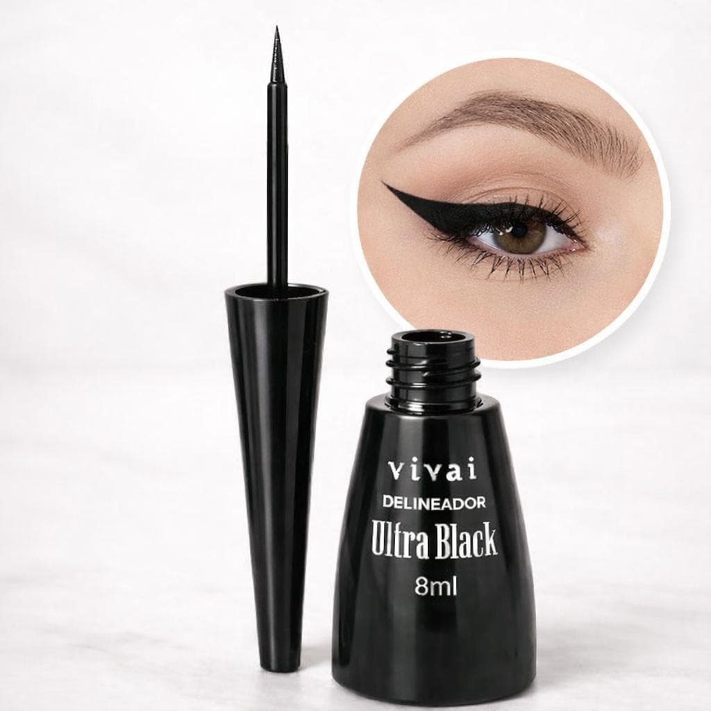 Delineador Vivai Ultra Black Líquido Preto Intenso Longa Duração