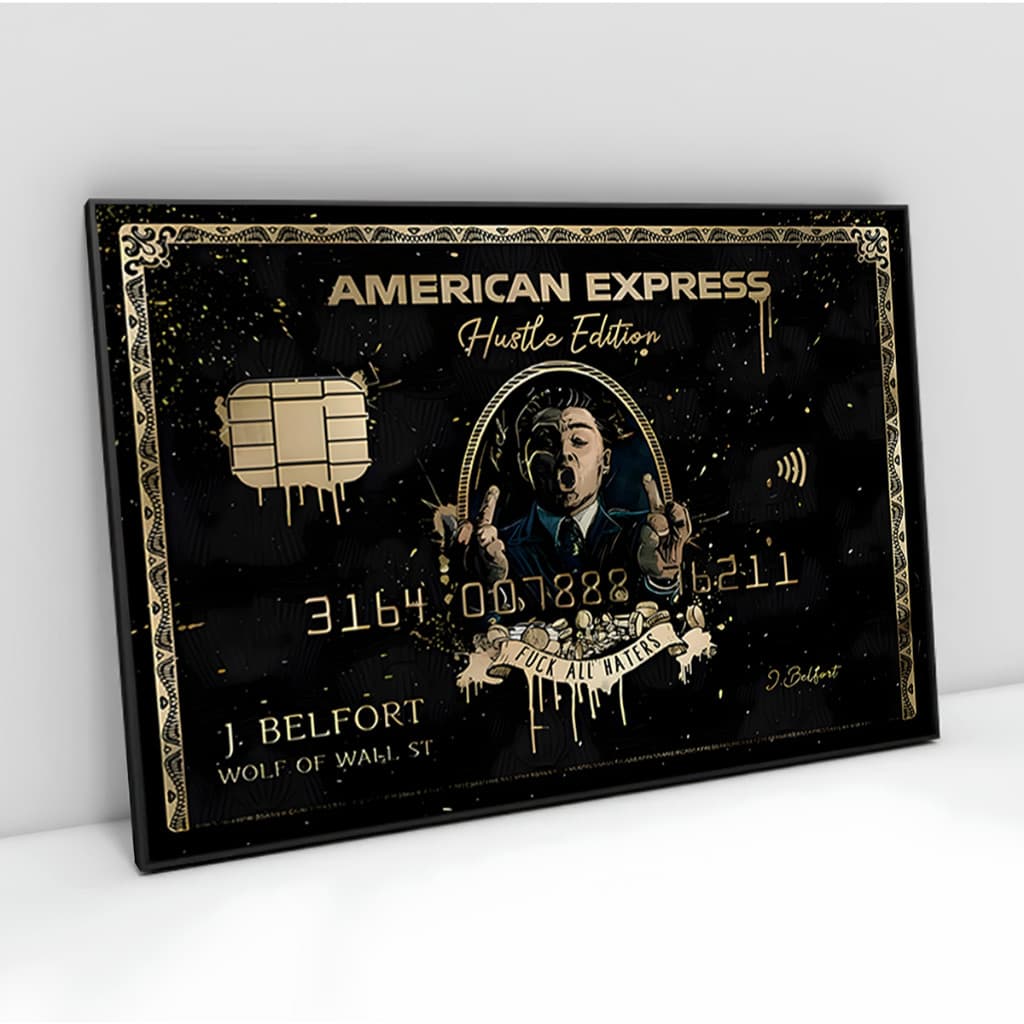 Quadro Decorativo American Express Lobo De Wall Street Cartão Black Sala Quarto Escritório