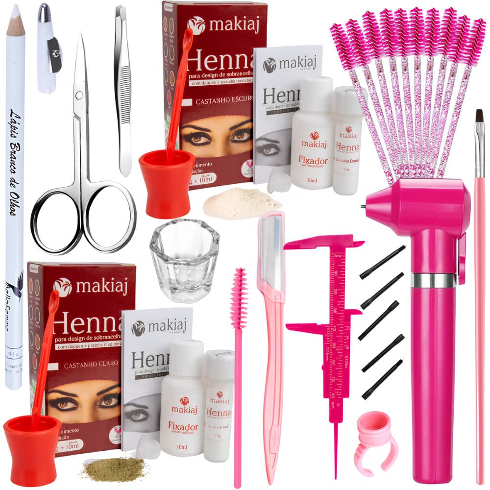 Kit Design Sobrancelha Profissional Henna Makiaj Mixer