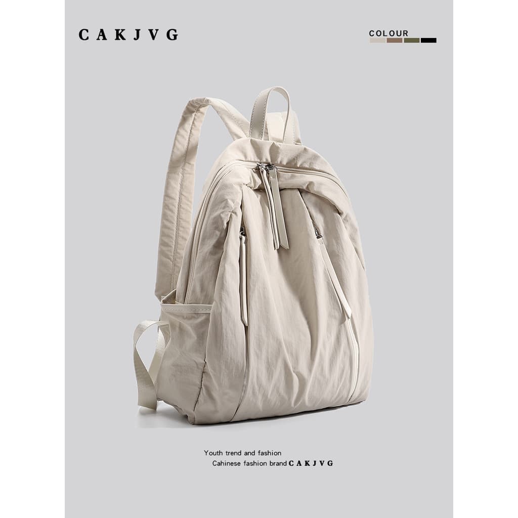 CAKJVG Versão Coreana Casual Impermeável Leve Nylon Mochila Feminina 2024 Novo Estilo Bolsa Escolar Estudante Mochila de