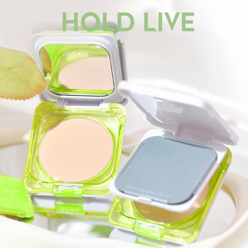 HOLD LIVE luz transparente névoa fixação pó de maquiagem fosco pó solto com sopro papel absorvente de óleo pequeno bolo