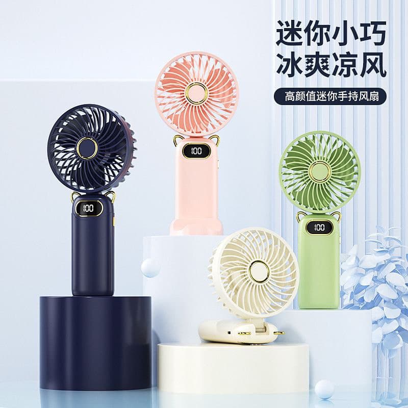 Novo portátil Mini silencioso pequeno ventilador de mesa portátil Halter pescoço alto vento longa vida útil da bateria f