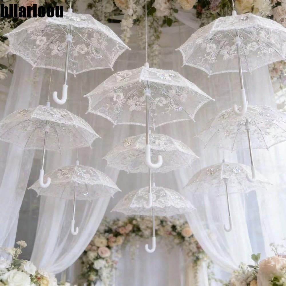 HILARIOOU Mini Guarda-Chuva , Bordado De Renda DIY Requintado , Decorativo De Casamento