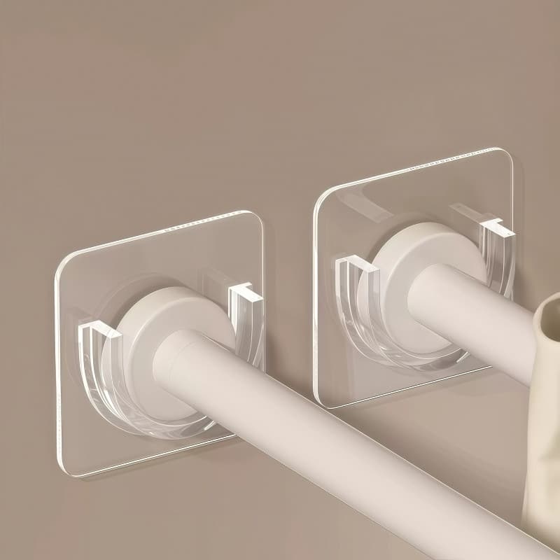 Conjunto 4 PCS Suportes Autoadesivos Para Hastes De Cortina Banheiro Acessórios Trilho