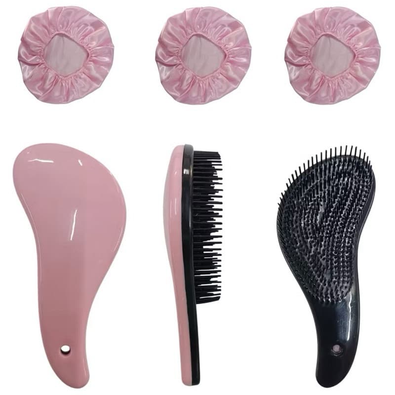 kit 20 peças sendo 10 escovas mágica e 10 toucas de cetim envio imediato