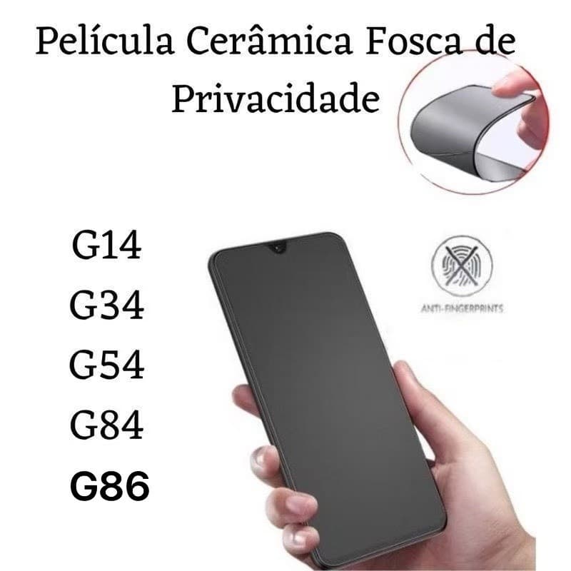Kit Película Cerâmica Fosca Privacidade Para Motorola Moto G04/ G14/ G24 /G34 /G54 /G64 /G84 /G86 .