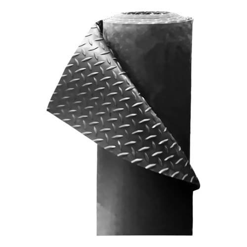 9m Piso Diamante emborrachado preto 3mm x 1m Larg. Antiderrapante e resistente