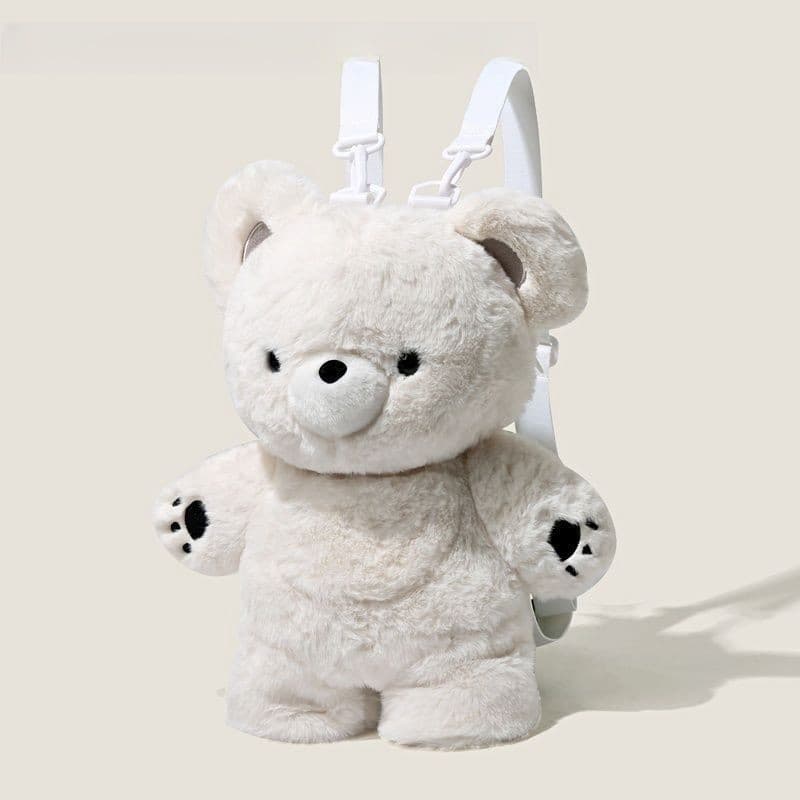 ‌ Adorável Mochila De Pelúcia De Ursinho – Bolsa Escolar Unissex Fofa E Elegante (De Boneca Kawaii Moderna)