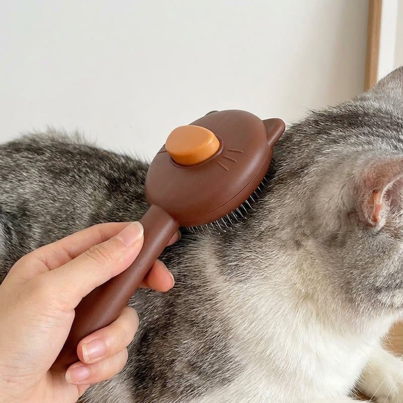 Escova Pet Universal Cães E Gatos, Pente Massageador De Pelos, Higiene Pet, Fácil Limpeza, Antinós, 8x19.5cm, 3 Cores