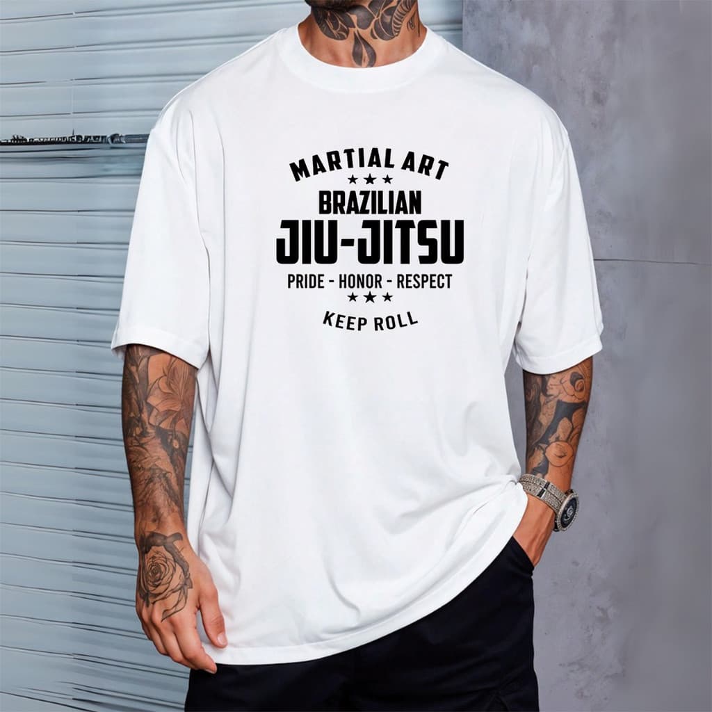 Camiseta Jiu Jitsu Respirável Treino Academia Esportiva Confortável Uso Diário