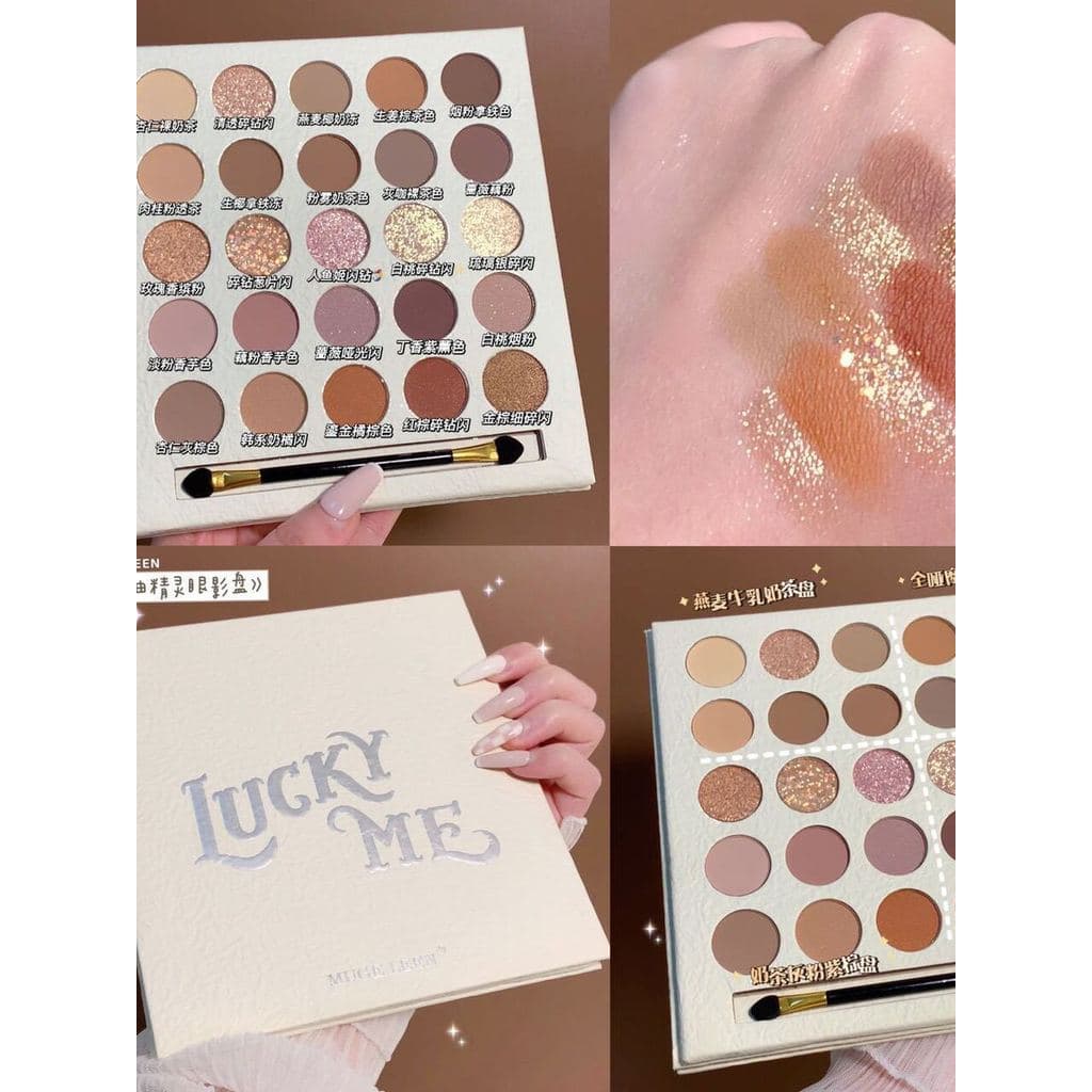 MUGE LEEN Creme Fada Paleta de Sombras Perolado Fosco Leite Chá Terra Cor Barato 25 Cores Paleta Grande Sombra Feminina