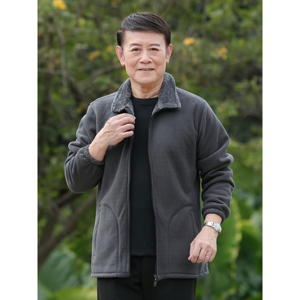 Homens primavera outono inverno cordeiro velo pai outono jaqueta Polar velo velo de meia-idade idosos Sweatshi