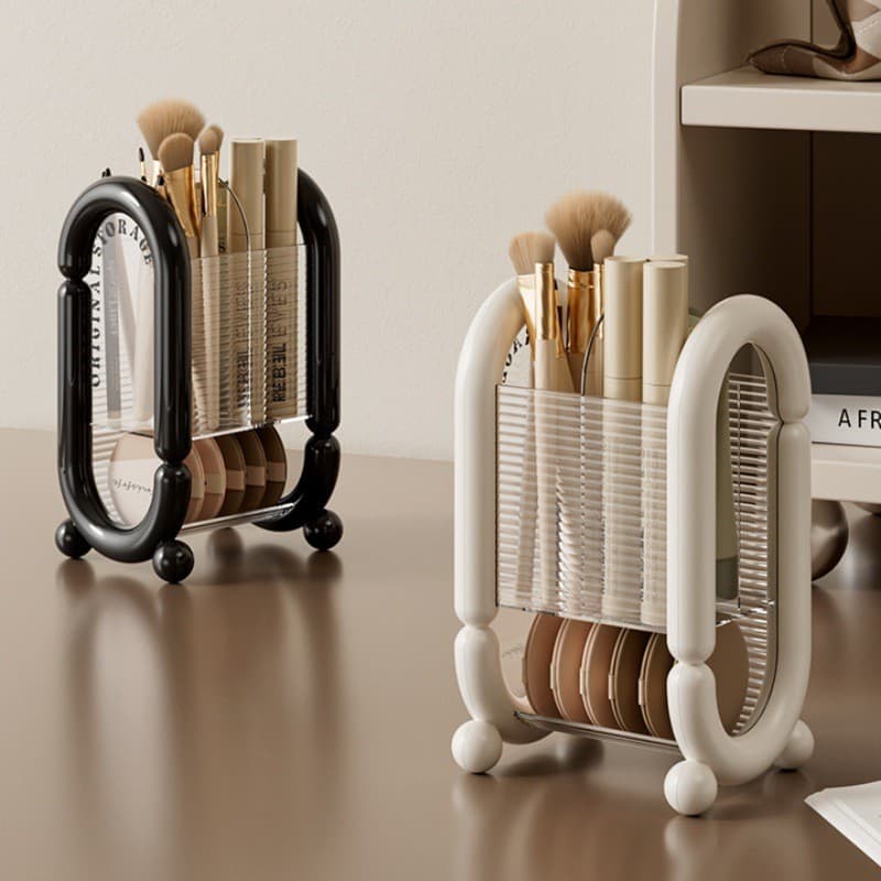Copo De Armazenamento De Escova Cosmética De Luxo Leve Minimalista , Organizador De Mesa Elegante Para Pincéis E Lápis D