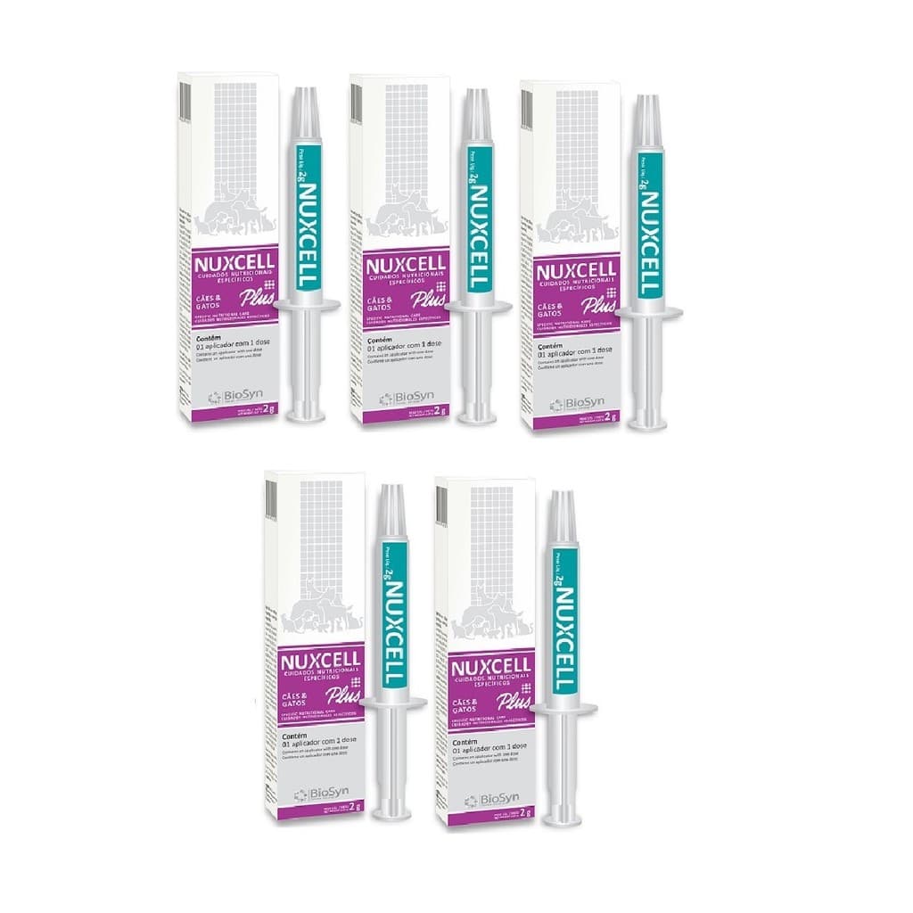 Kit 5 Nuxcell Plus Imunidade Suplemento Vitamínico Biosyn 2g
