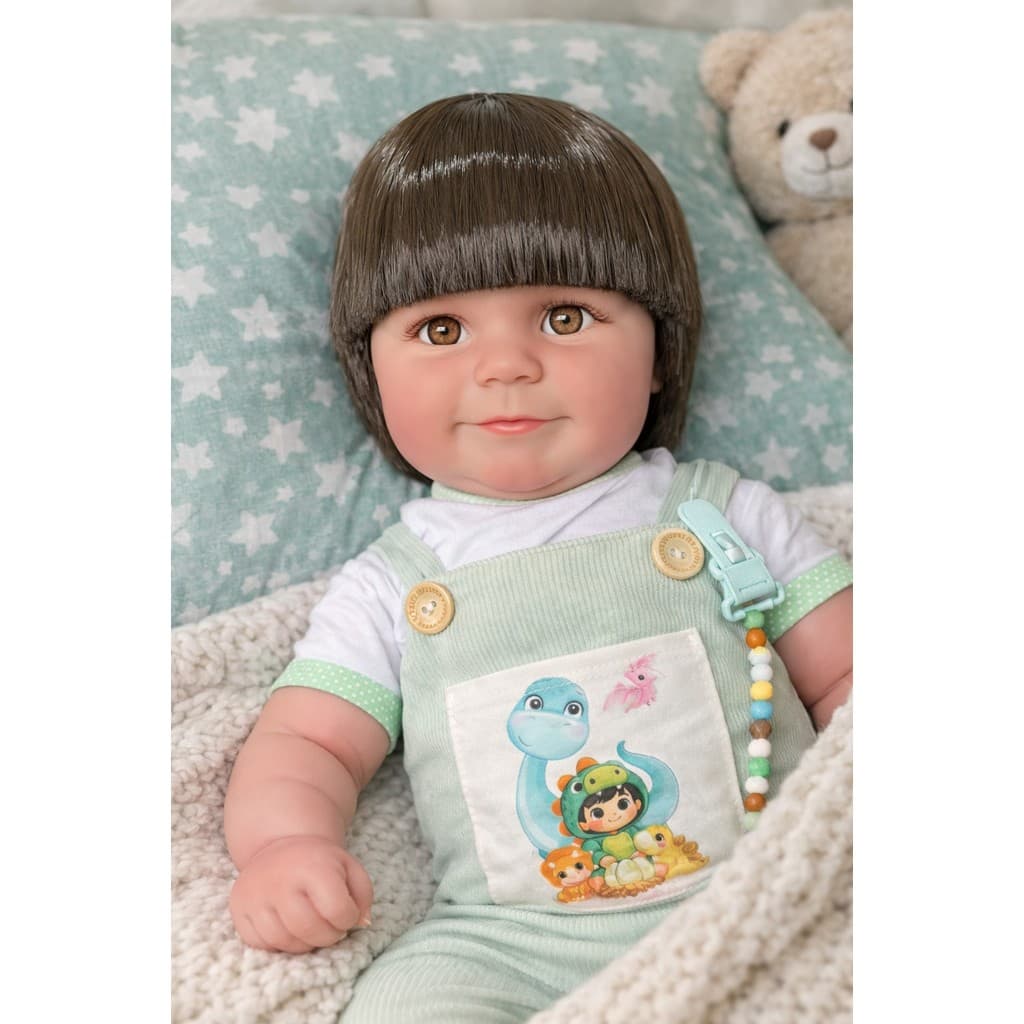 Bebê Reborn Matheus Realista 52cm Versão Dinossauro