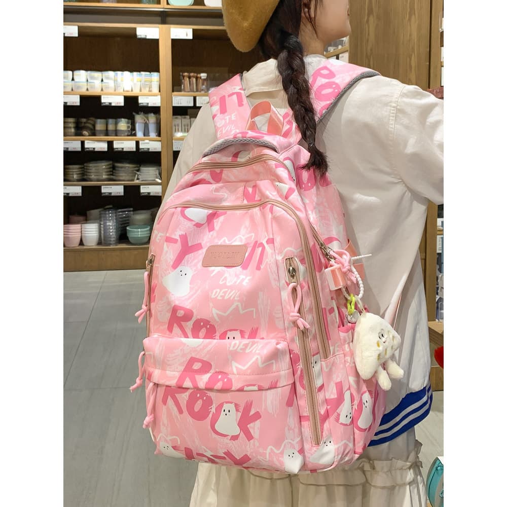 Novo produto de alto valor Graffiti impresso mochila feminina júnior escola secundária estudantes universitários 2026 no