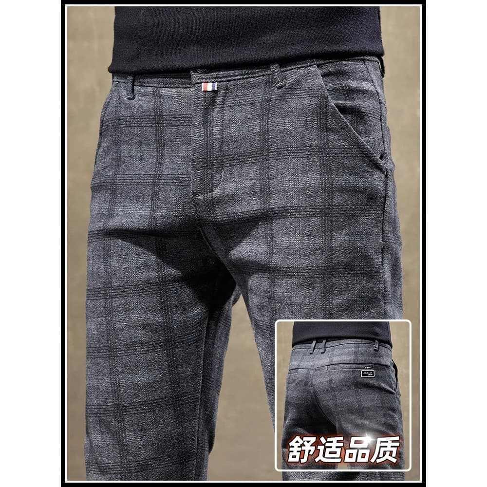 2026 novo estilo High-End calças casuais masculinas verão estilo fino fino ajuste tendência reta All-match negócios Pla