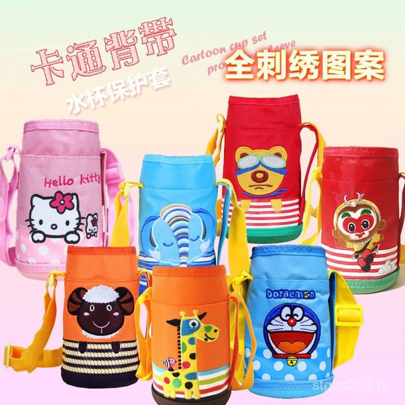 Capa protetora para garrafa térmica infantil, capa para copo de água, capa protetora para garrafa térmica, bolsa com alç