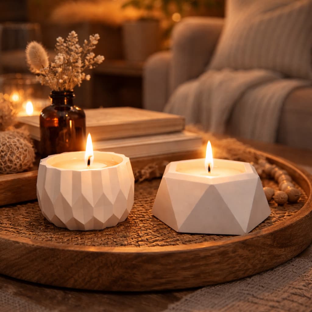 Conjunto 2 Velas Aromáticas Artesanal Premium + Vaso de Decoração para Plantas 2 em 1