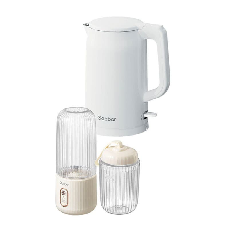 [Oferta Combinada] Gaabor Chaleira elétrica 1,7L EK20M +  Espremedor de frutas portátil USB 350 ml + 280 ml FP03T