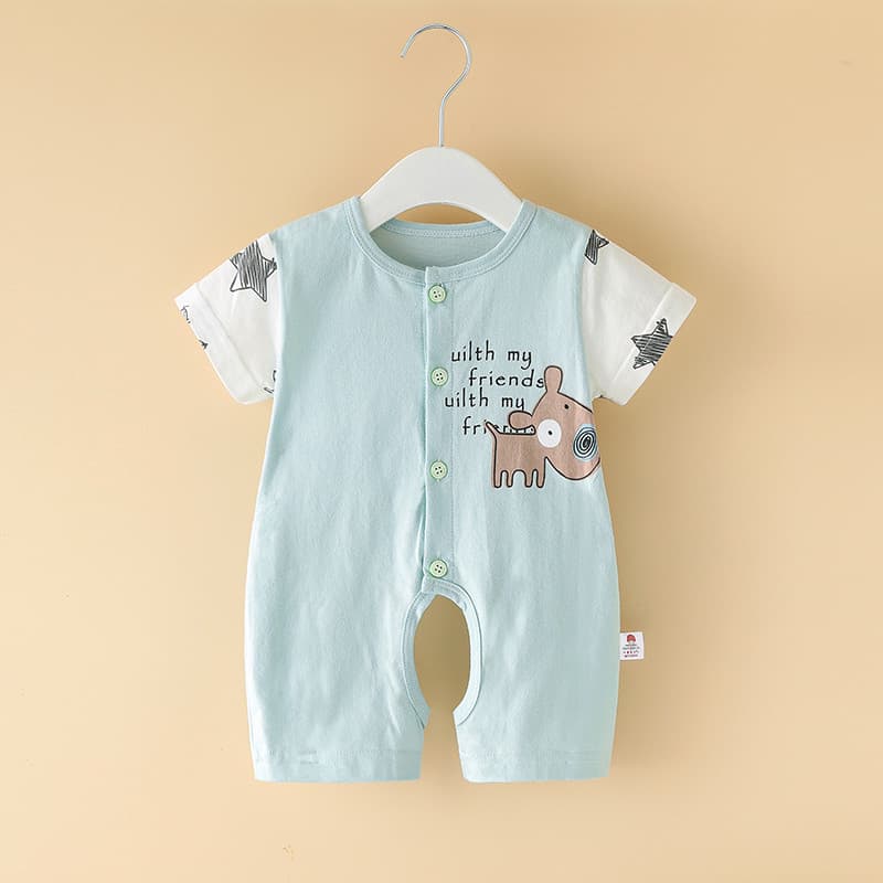 Macacão de bebê verão feminino 0 um 1 um 2 anos de idade estilo fino virilha aberta sete oito noventa meses roupas de ve