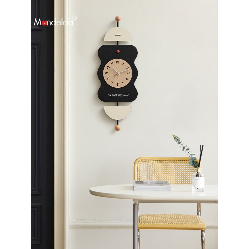 Mandelda relógio de parede estilo Medieval sem perfuração luz luxo sala de estar simples relógio de parede moderno relóg