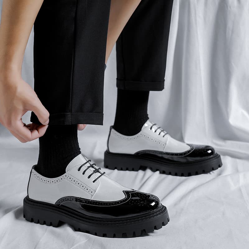 Sapatos de couro masculino Casual negócios Formal Wear versão coreana na moda estilo britânico inverno de sola grossa De