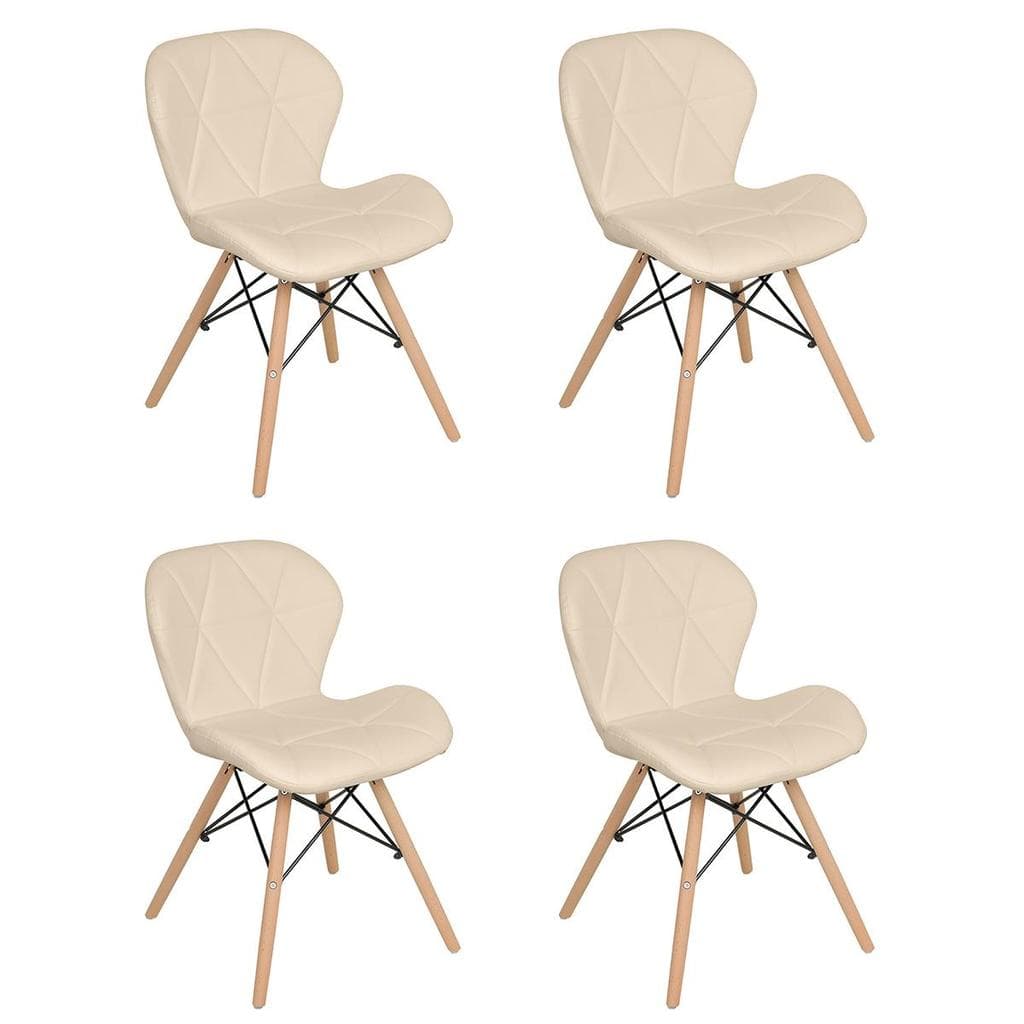 Kit 4 Cadeiras Laráz Eames Eiffel Confort Nude