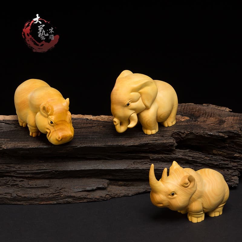 Caixa de madeira escultura lidar com peças casa Feng Shui sala estar madeira maciça elefante Animal artesanato escultura