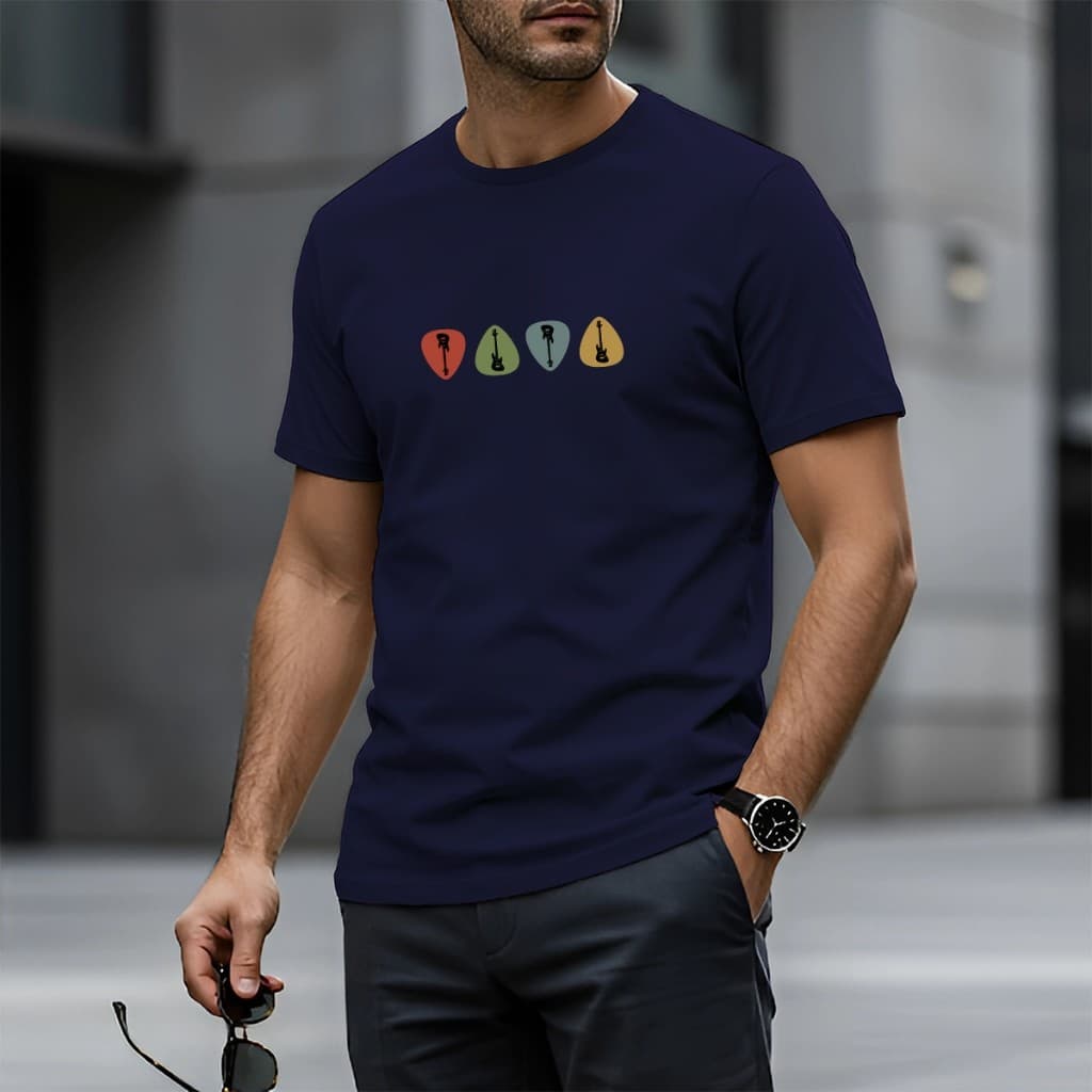 Camiseta Masculina 100% Algodao Rock & Música Guitarras Estilosa Palhetas Camisa