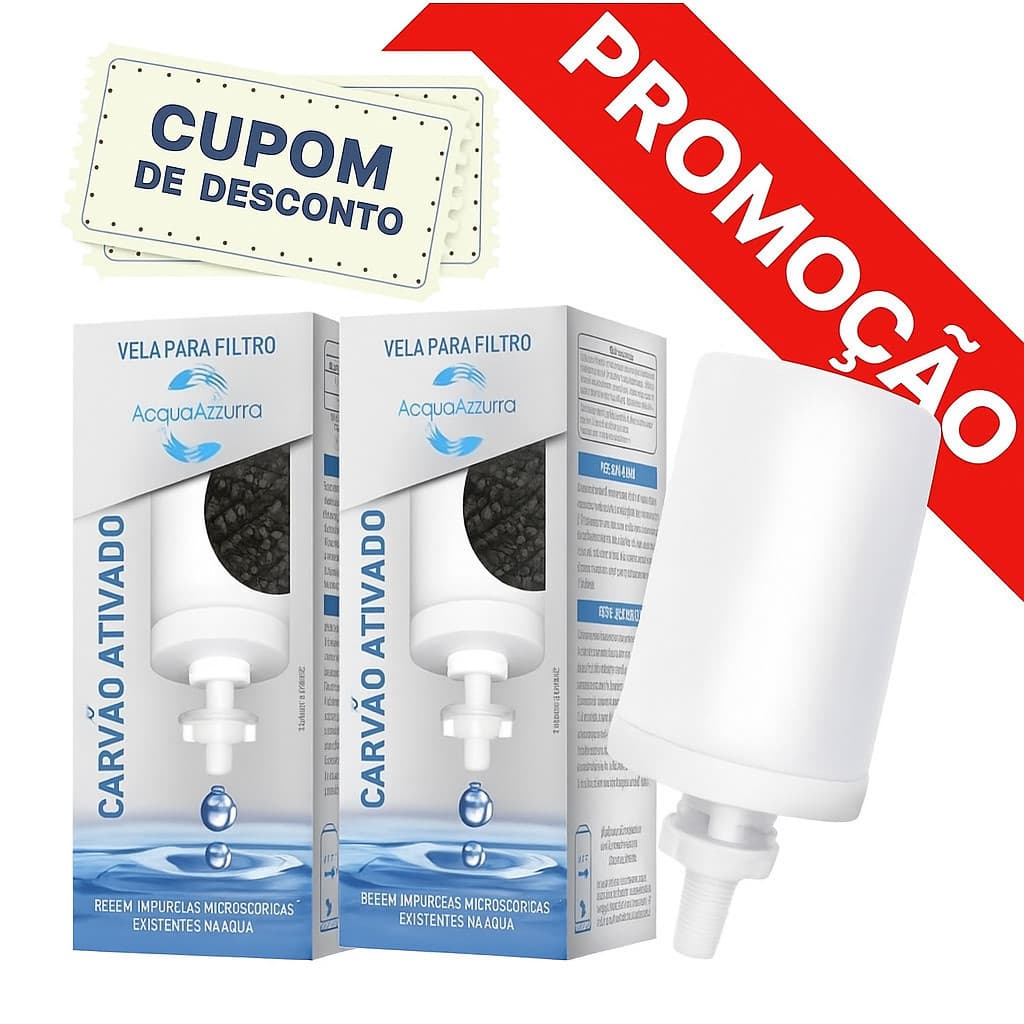 Kit 2 Vela Carvão Ativado Alcalina, Prata Coloidal Compatível em Todos Filtro De Barro