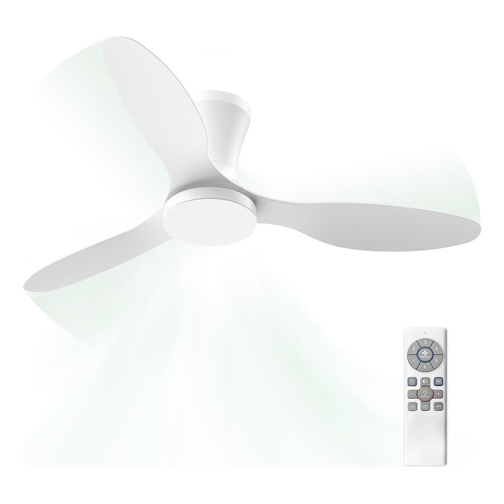 Ventilador Teto Plafon Led Controle Remoto Silencioso 80 Cm 50-60hz Branco 127/220v Branco Abs 3