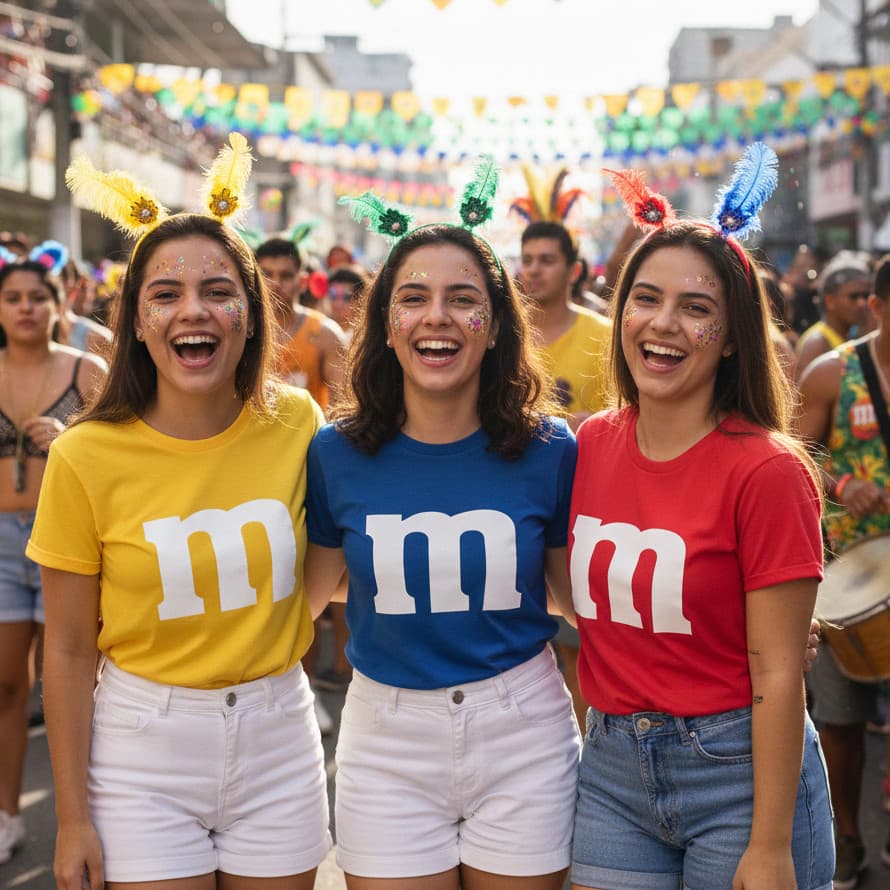 KIT(monte o seu ) Camiseta Feminina AMIGAS UNISEX Carnaval Festa MM Confete PROMOÇÃO| ENVIO RAPIDO